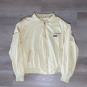 Vintage Members Only Jacket Mens 40 Beige Full Zip Iconic Racer Bomber 80s